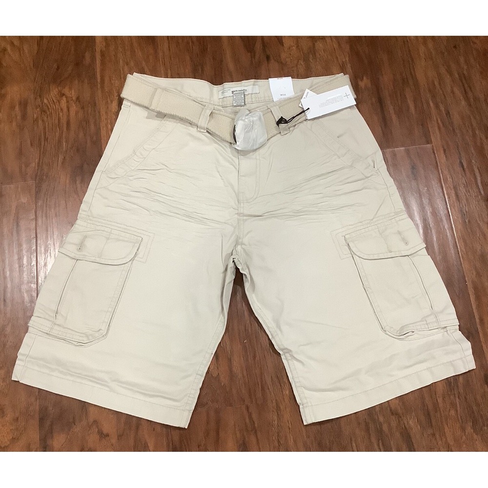 PJ MARK NWT Beige Cargo SHORTS 34 Y2K  Style